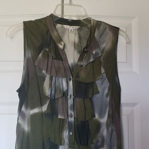Cabi Style #593 Haute Camo Ruffle Top